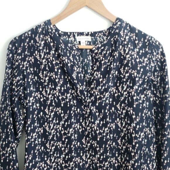 Garnet Hill 100% Silk Blouse Floral Print Top - Picture 3 of 9